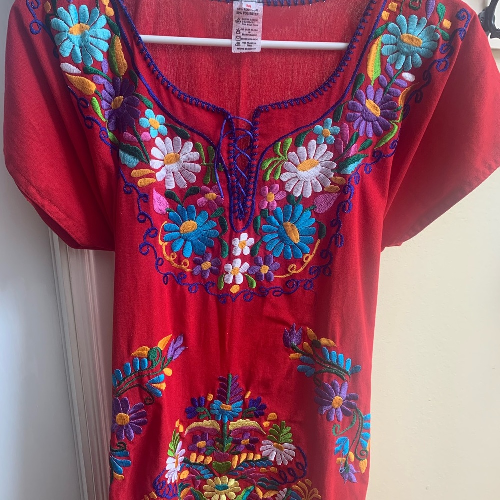 Beautiful Colorful Mexican Dress - Picture 2 of 4